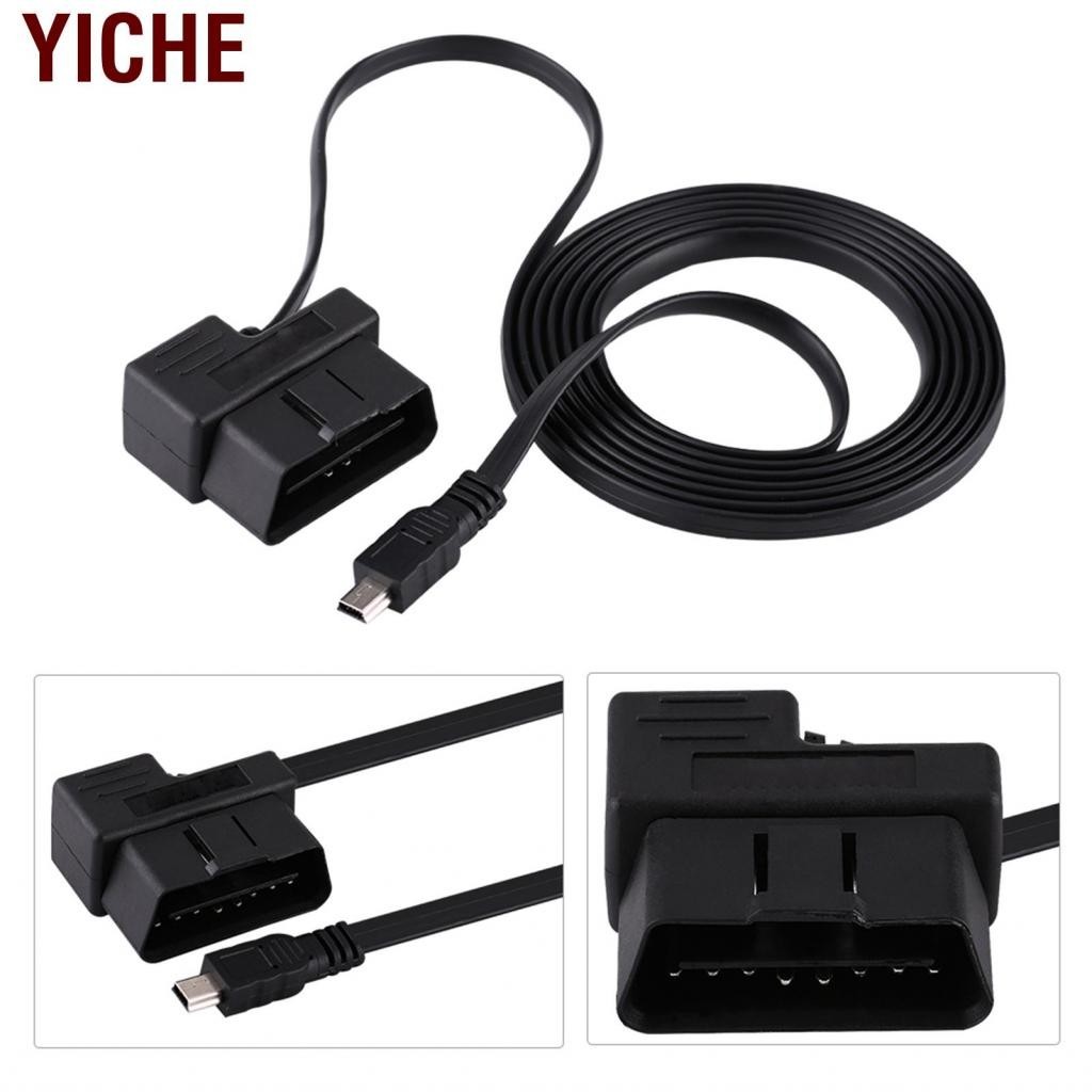 YiChe 180 ซม. รถ OBD-II OBD2 EOBD 16pin อะแดปเตอร์ขยายการวินิจฉัยไปยังสาย Mini USB