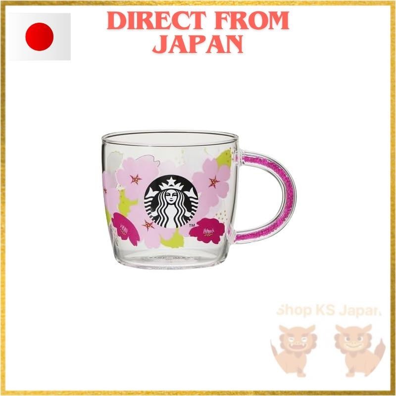 【Direct from Japan】STARBUCKS Starbucks SAKURA2024 beaded handle heat resistant glass mug 296ml Sakura Sakura 2024 mug heat resistant coffee Starbucks pink cute stylish birthday gift gift