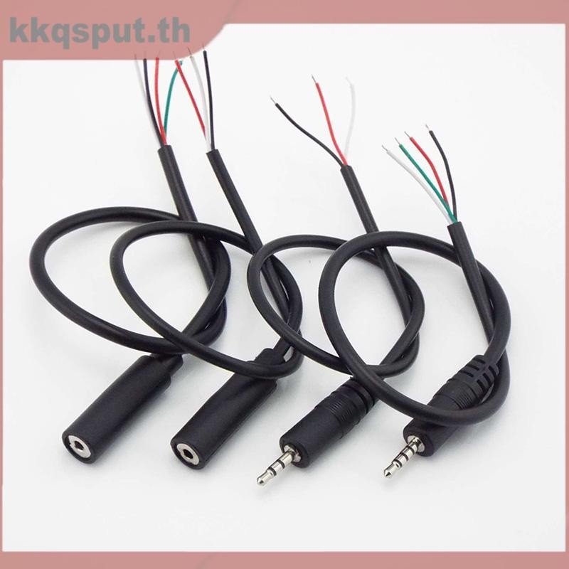 25 ซม.2.5 มม.ชายหญิงปลั ๊ ก Mono 3pole 4pole สเตอริโอ Audio Wire Connector 3pin Extension DIY Audio Repair Cable Adapter THK2