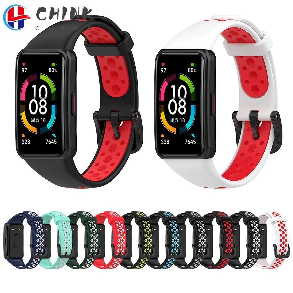 Chink Strap Watchband Breathable เปลี ่ ยนสําหรับ Huawei Band 6 Honor Band 6