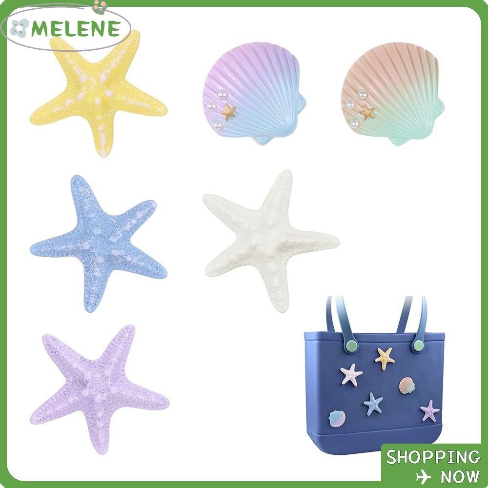 Melene 6 ชิ้นกระเป๋าชายหาดอุปกรณ์เสริม Charms,กันน้ํา DIY Charms สําหรับ Bogg กระเป๋าอุปกรณ์เสริม,สําหรับยางกระเป๋าชายหาดรูกระเป๋าถือ Beach Totes กระเป๋าตกแต่งสําหรับ Bogg กระเป๋า/กระเป๋าชายหาด