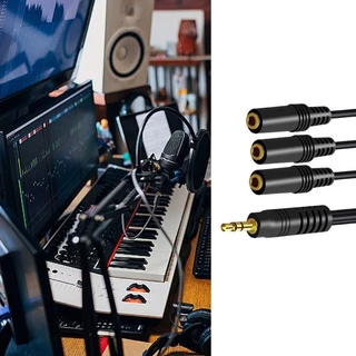 Bloss สเตอริโอ AUX สายไฟ 3 5 มม.ชาย 3 5 มม.ตัวเชื่อมต่อหญิง AUX อะแดปเตอร์สาย Converters Splitter สาย 30 ซม.ยาว