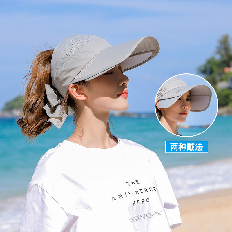 Sun Hat Female Summer UV Protection Visor Cap Biking Face-Covering Sun Protection Hat Sun Hat(-_-)