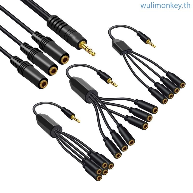 Wu 3 4 5 6 Way 3 5 มม.AUX สาย 1 ชายหลายหญิง Connectors สายต ่ อ AUX สายสําหรับลําโพงหูฟัง