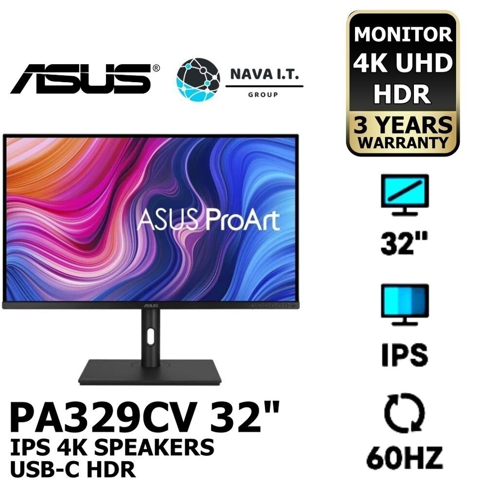 ⚡️กรุงเทพฯด่วน1ชั่วโมง⚡️ ASUS PA329CV 32" MONITOR PROART IPS 4K SPEAKERS USB-C HDR รับประกันศูนย์ไทย 2ปี