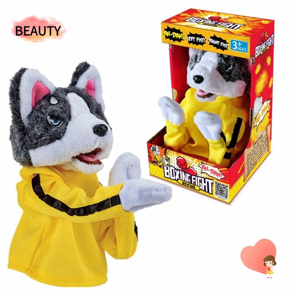 Beauty Boxing Dog Doll, พร ้ อมเสียง Plush Husky Vocal Hand Puppet, ตลก Battle ของขวัญเด ็ ก Tricky Doll