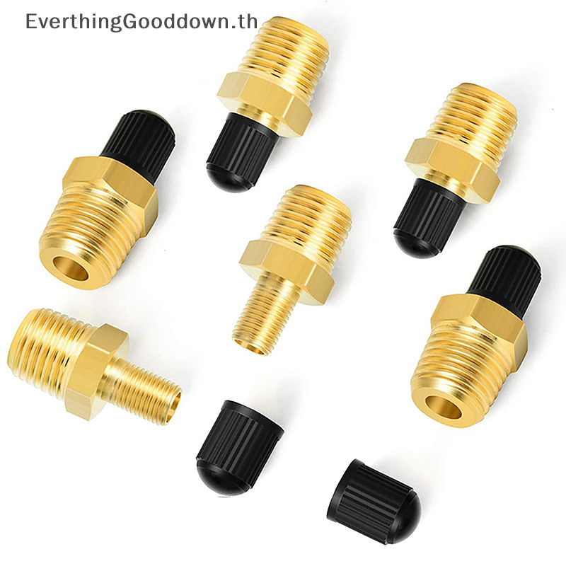 Ever 2 ชิ้นทองเหลือง Air Inflator อะแดปเตอร์ W/Valve Stem ภายใน 1/4 "NPT (M) ถึงมาตรฐาน Schrader วาล