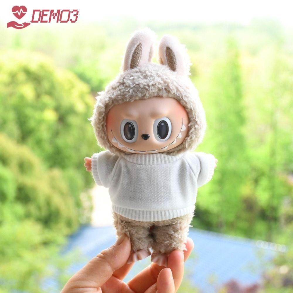 Demo3 15 ซม.Labu ตุ๊กตาเสื้อผ้า,Handmade เสื้อกันหนาว Labubu ตุ๊กตาชุดลําลองตุ๊กตาถักเสื้อผ้าตกแต่งน่ารักการ์ตูน Labubu ตุ๊กตา Overalls ชุดขายเท่านั้นเสื้อผ้า