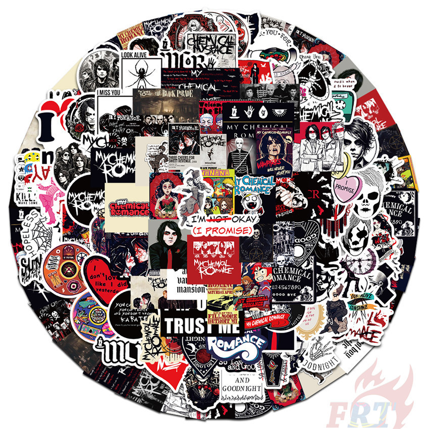 100ชิ้น/เซ็ต วงร็อค . สติ๊กเกอร์ My Chemical Romance สติ๊กเกอร์แฟชั่น DIY กันน้ํา Doodle
