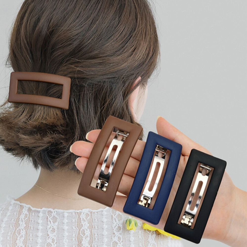 แฟชั ่ นเกาหลีสแควร ์ ฤดูใบไม ้ ผลิคลิปผมผู ้ หญิงสาว Anti-slip เรขาคณิตผม Pins Barrettes สั ้ นขนาดกลางอุปกรณ ์ เสริมผม