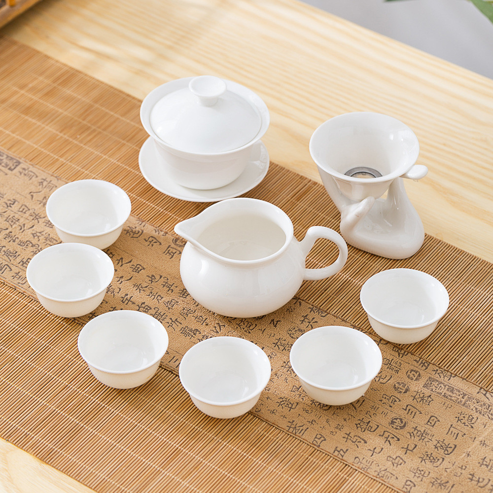 Suet หยก Porcelain Kung Fu ชุดชาชุด Chaoshan Gongfu ชุดชาครัวเรือนชาถ ้ วยชาชามกาน ้ ําชา