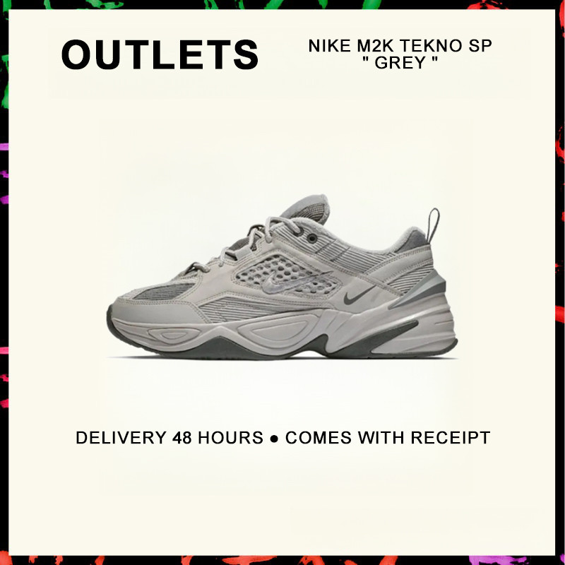 รับประกันของแท้ Nike M2K Tekno SP " Grey " รองเท้ากีฬา BV0074 - 001 รับประกัน 1 ปี