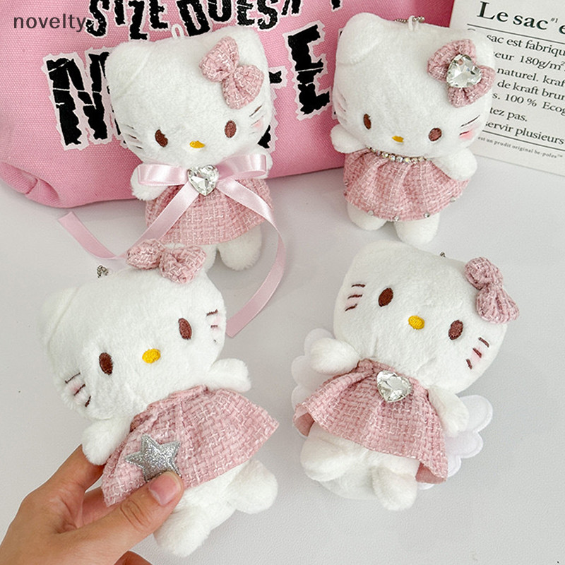 Nly Sanrio Hello Kitty ตุ๊กตาตุ๊กตาพวงกุญแจจี้การ์ตูน Kt แมวยัดไส้ Plushies พวงกุญแจกระเป๋าอุปกรณ์เสริมสาวของขวัญของเล่นเด็ก N
