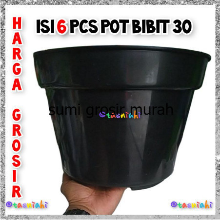 POT 30 COTTS 6 ชิ้นหม้อสีดํา JUMB0 30 DIAMETER 27 CM WHOLESALE หนา 30 กระถางสีดํา