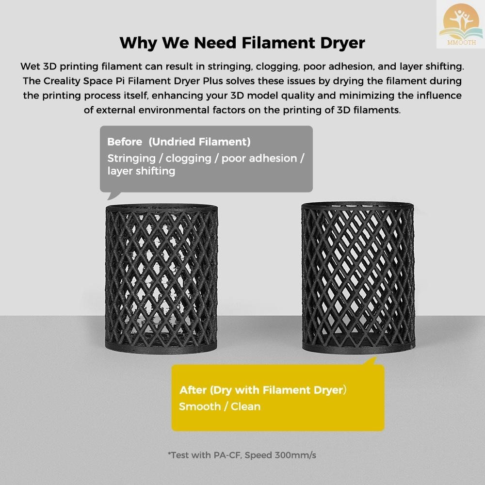 Creality Space Pi Filament เครื่องอบผ้า Plus 3D เครื่องพิมพ์อัพเกรด Filament Dehydrator กล่องเก็บขั้นสูง PTC เทคโนโลยีความร้อนจับเวลาฟังก์ชั่น LCD Touchscreen สนับสนุนไนลอน ABS PETG