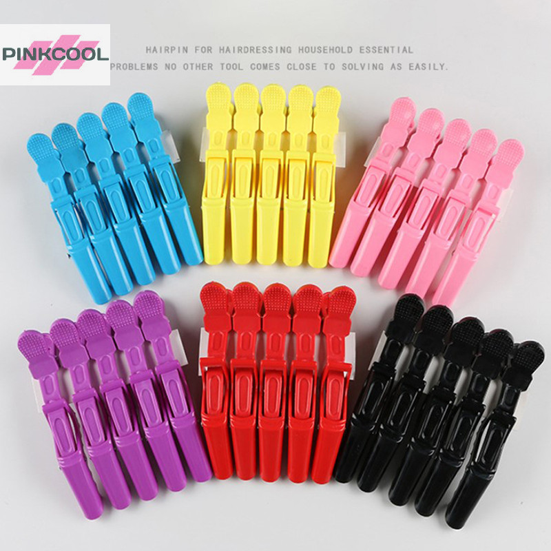 Pinkcool 5 ชิ้น/ล็อตคลิปผมพลาสติก Hairdressing Clamps Claw ส่วนคลิปจระเข้ตัดผมสําหรับ Salon จัดแต่งทรงผมอุปกรณ์เสริมผม Hairpin ร้อน