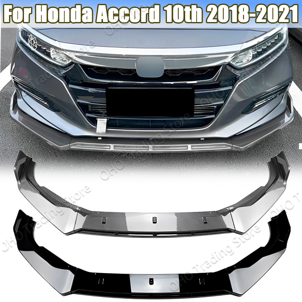 รถกันชนหน้าสปอยเลอร์ Splitter Diffuser ที่ถอดออกได้ Body Kit ฝาครอบสําหรับ Honda Accord 10th รุ่นที่สิบ 2018-2021