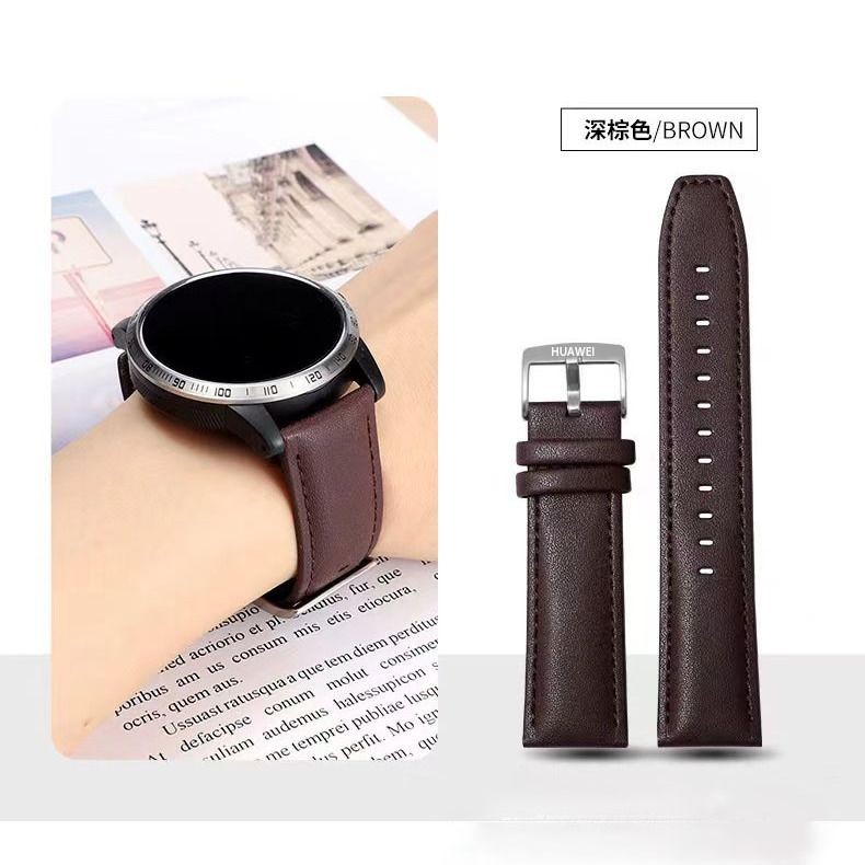 20 มม.Huawei Original สายนาฬิกาหนังแท ้ เหมาะสําหรับ GT3/GT2pro/watch3/4 Glory magic 2 First Layer Calfskin 22 มม.สาย