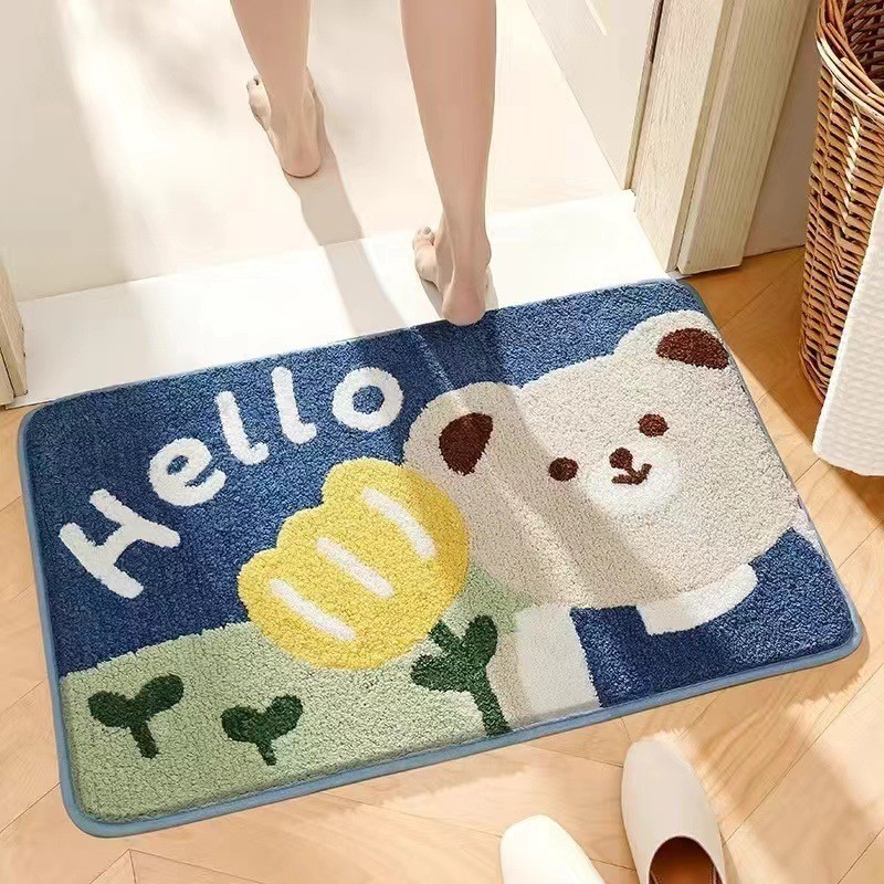 🔥COD🔥พรมปูพื้น 40X60cm ดูดซับน้ำ มีแผ่นกันลื่น พรมนิ่ม พรมห้องนอน พรมห้องน้ำ พรมซับน้ำได้ดี - รูปที่ 4