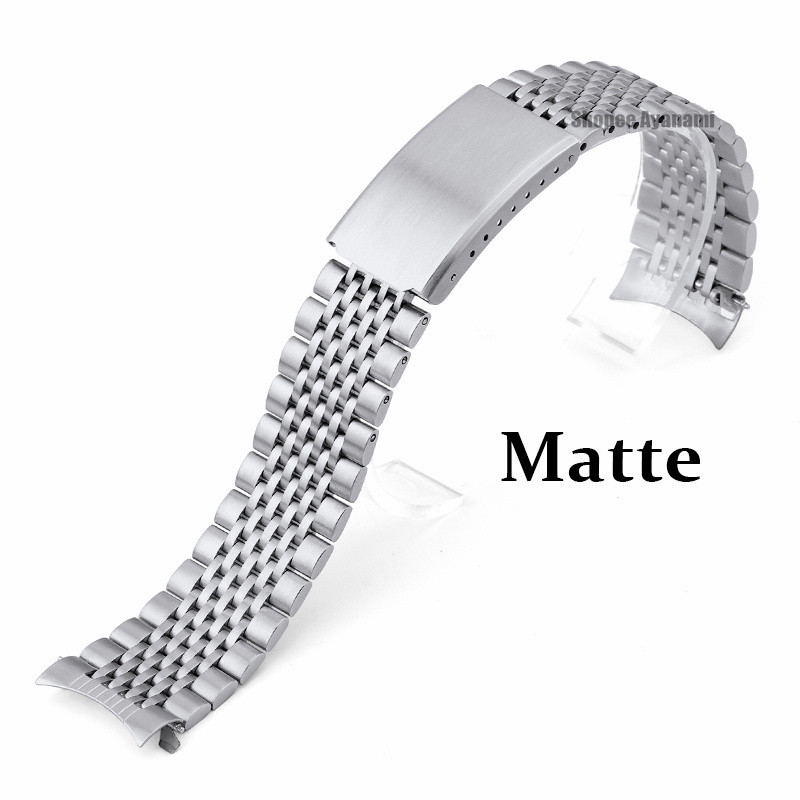 ปลายโค ้ งสายนาฬิกาสแตนเลส 18 มม.20 มม.22 มม.Quick Release 9 bead Universal สร ้ อยข ้ อมือขัด Matte โลหะนาฬิกา Band