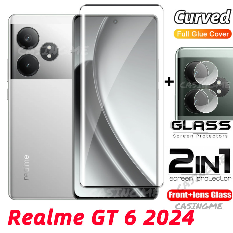 Realme GT 7 Pro 2024 กระจกนิรภัยโค้งคลุมทั้งหมดฟิล์มด้านหน้าสําหรับ Realme GT 6 6GT GT6 RealmeGT6 4G 5G 2024 กลับเลนส์ฟิล์มกระจกนิรภัยป้องกันหน้าจอฟิล์มกระจกนิรภัย