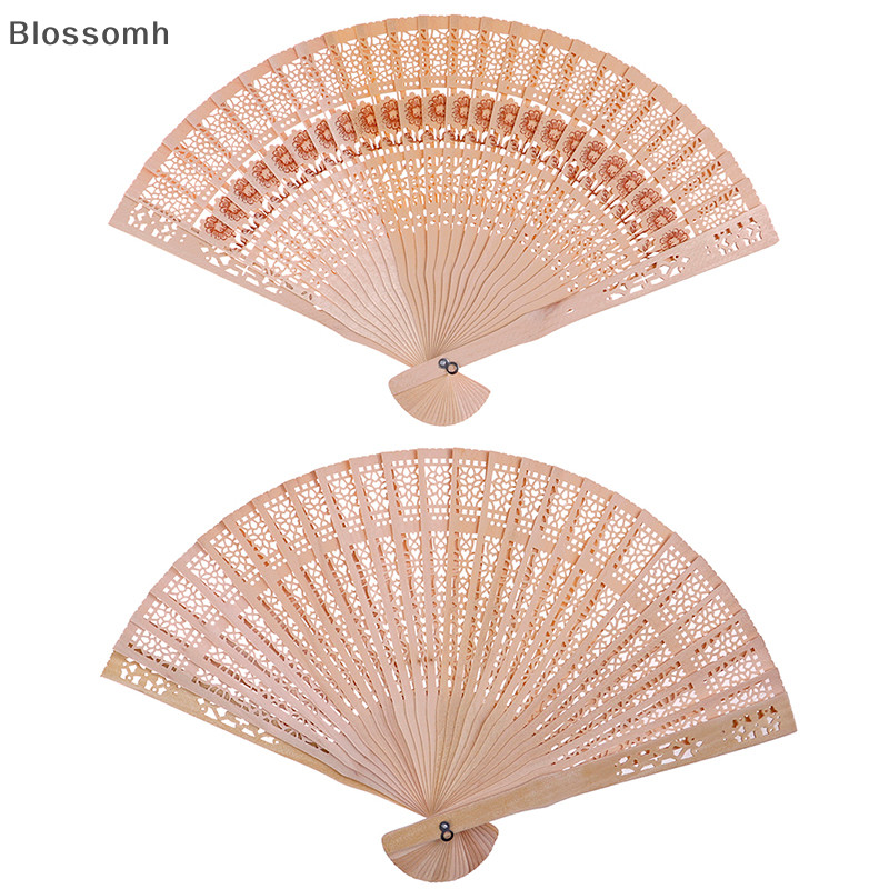 Blossomh พัดลมพับญี ่ ปุ ่ น Hand Flower Moon Bamboo Pocket Fan ใหม ่