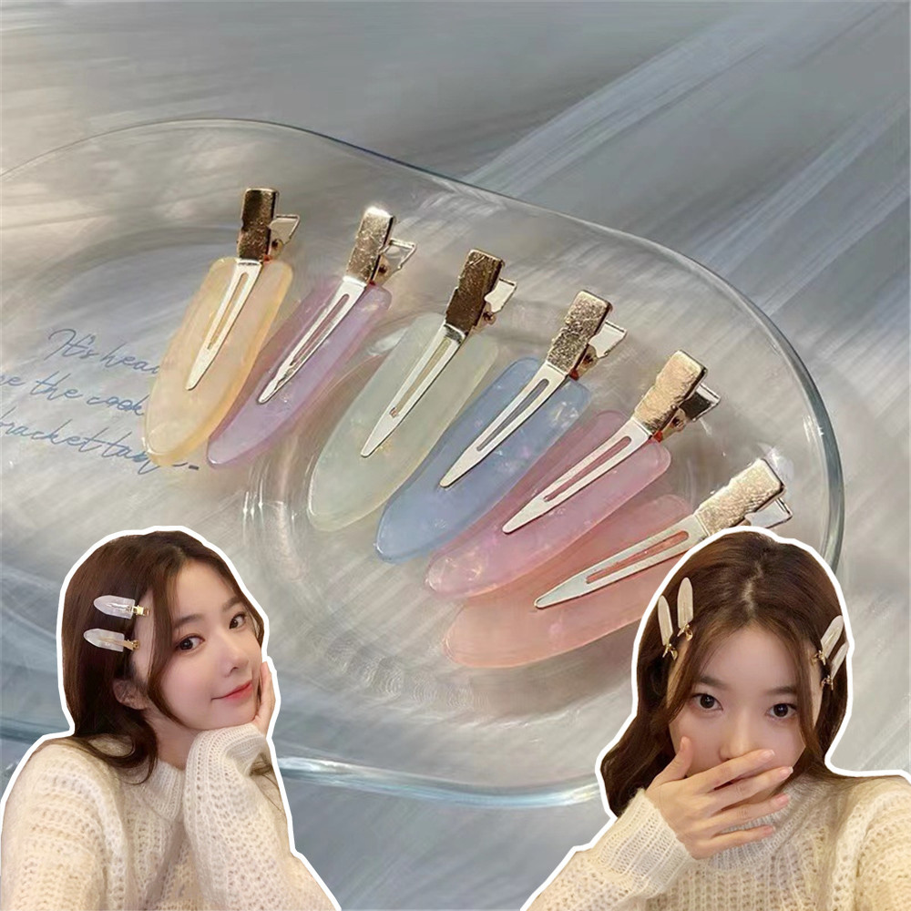 กรดอะซิติก Traceless Hairpin ผู้หญิงด้านข้าง Hairpin Duckbill คลิปแต่งหน้า Bangs ด้านข้างคลิปหน้าผากประณีตคลิปขนาดเล็ก Headwear - รูปที่ 4