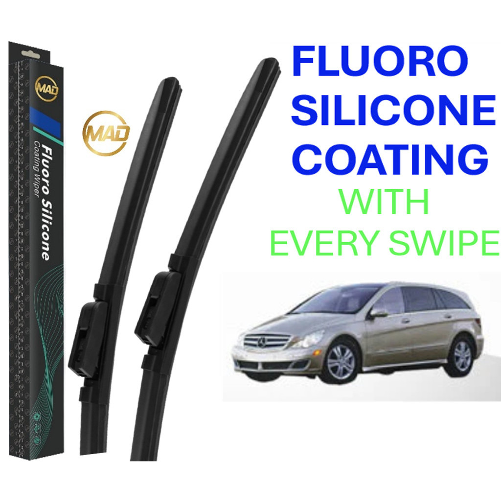 Mercedes R-Class 7 Seater (2006-2013) 2 ชิ้น (1 ชุด) MAD FLUORO ซิลิโคนเคลือบ Wiper เคลือบกระจก Trap