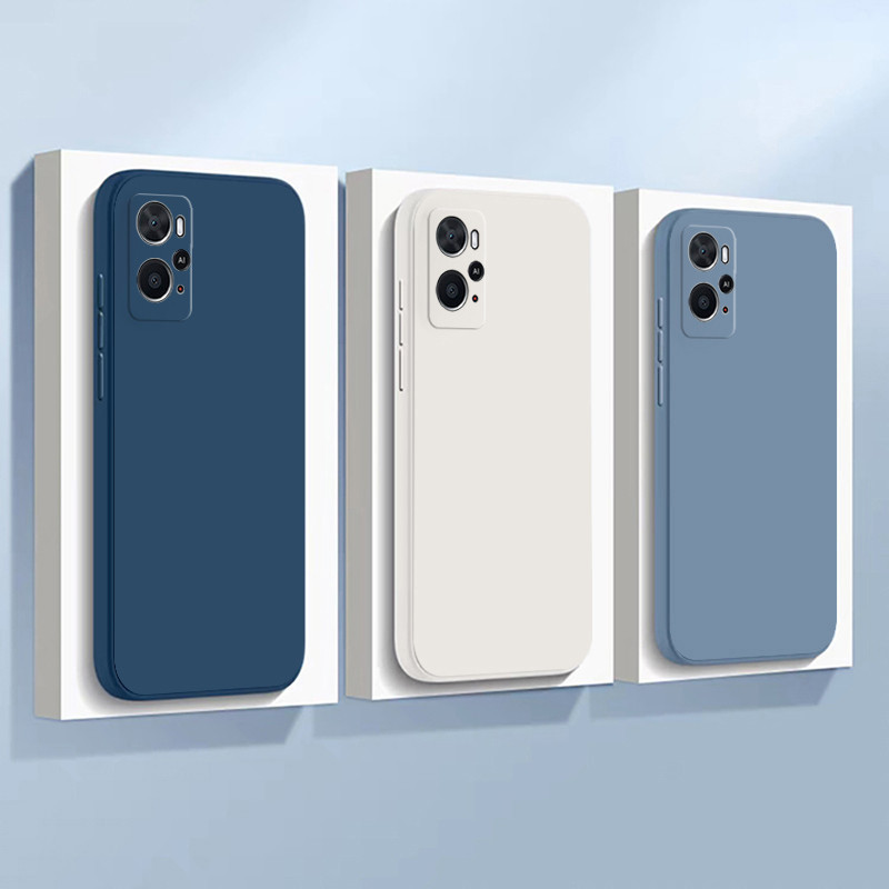 เคส OPPO A76 OPPO A96 กรณีโทรศัพท์มือถือสีทึบ เลนส์กล้องป้องกันเต็มรูปแบบกันกระแทก TPU Jelly Soft Case C7K