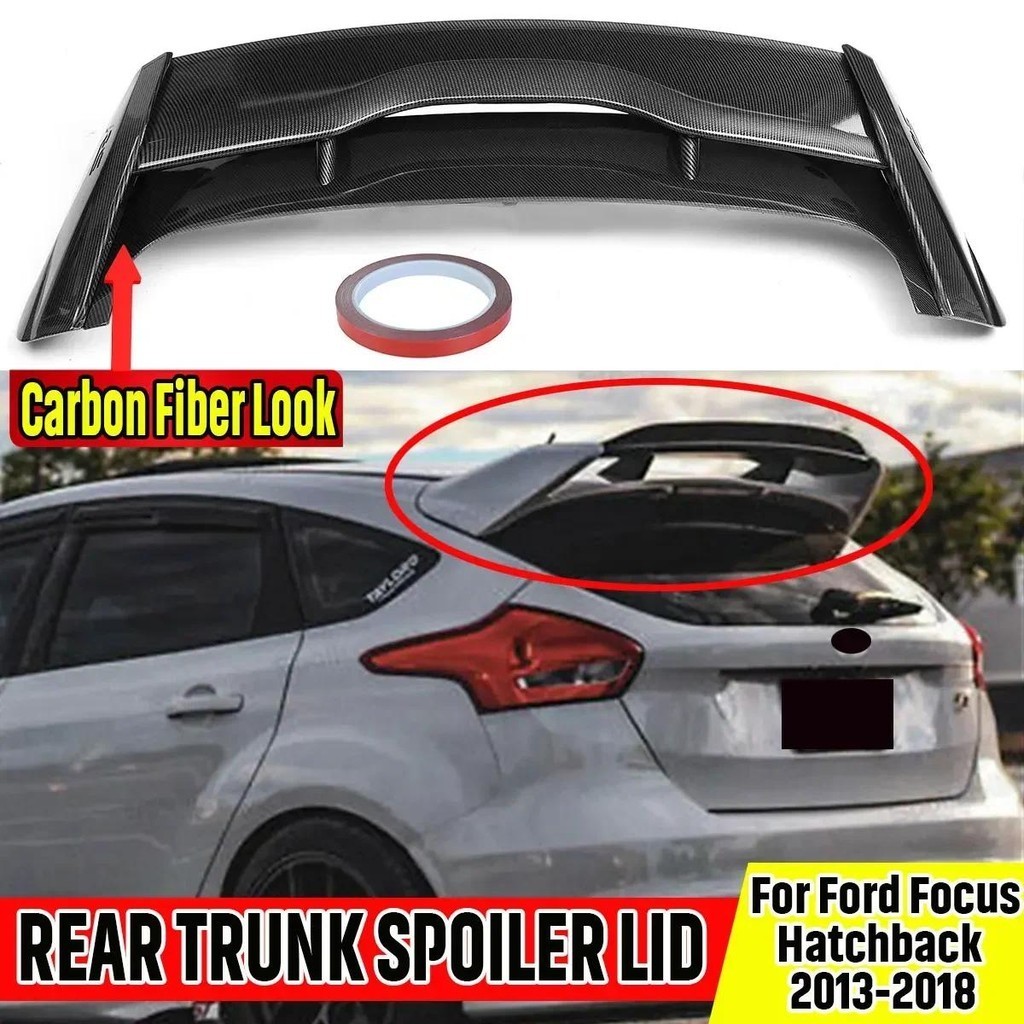 ใหม่รถด้านหลังสปอยเลอร์ Lip Boot Wing Lip Extension สําหรับ Ford Focus Hatchback 5 ประตู 2013-2018 ส