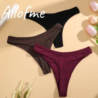 Allofme ผู้หญิงกางเกงผ้าฝ้ายเซ็กซี่เอวต่ํา G-String ไม่มีรอยต่อและ Traceless Thongs