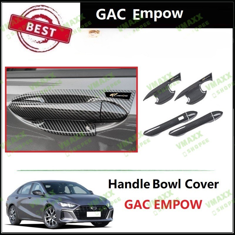 Gac Empow คาร์บอนไฟเบอร์และรูปแบบ Chrome รถประตู Handle ชามรถอุปกรณ์เสริมสําหรับ GAC Empow 2023 2024