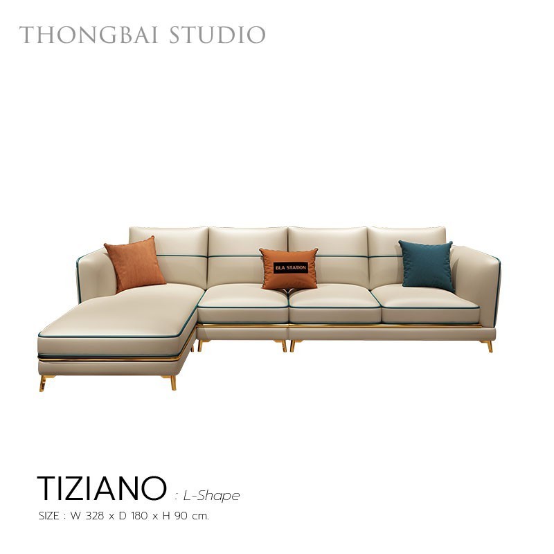 TIZIANO L-Shape : luxurious Italian leather sofa
