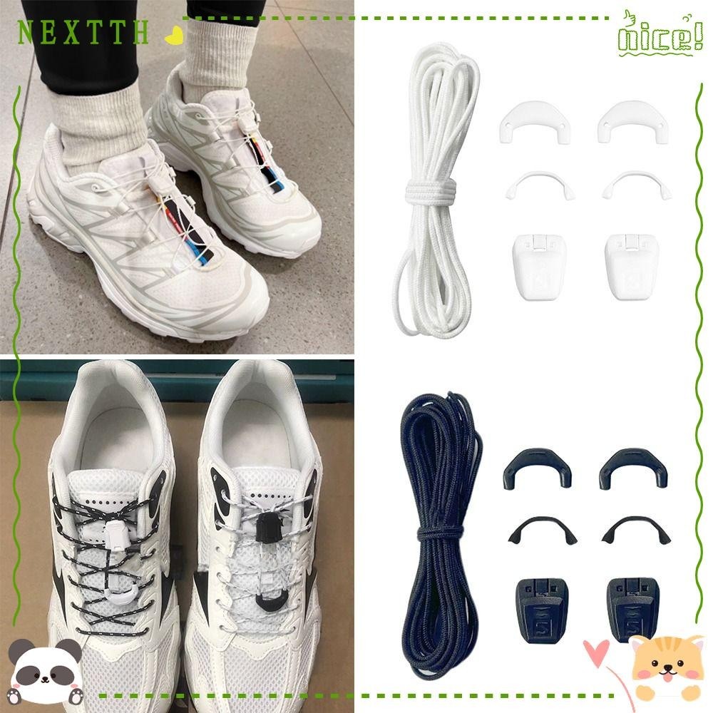 Nextth Quick lace Kit, Casual Fabric Round Tennis laces, Soft No tie Colourful No tie Shoe laces รองเท้าผ้าใบ