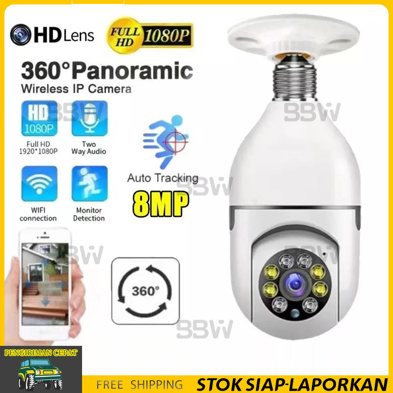 A6 กล้องวงจรปิด/กล้อง IP/กล้องวงจรปิดหลอดไฟ HD 1080P/8MP Wifi โคมไฟ 360 PTZ กันน้ํา GOODE กล้องวงจรป
