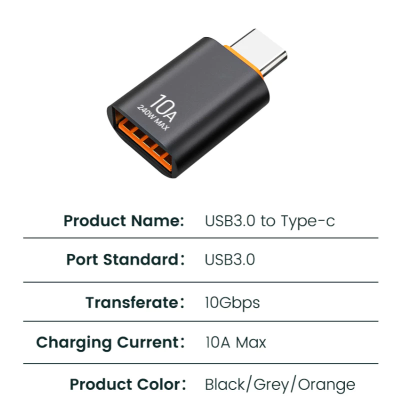 USB2.0 ถึงอะแดปเตอร์ Type C USB-C otg Fast Charging Connector Type C ชาย USB หญิงแปลง OTG 10A สําหรับแล็ปท็อปสมาร์ทโฟน thumbnail 9