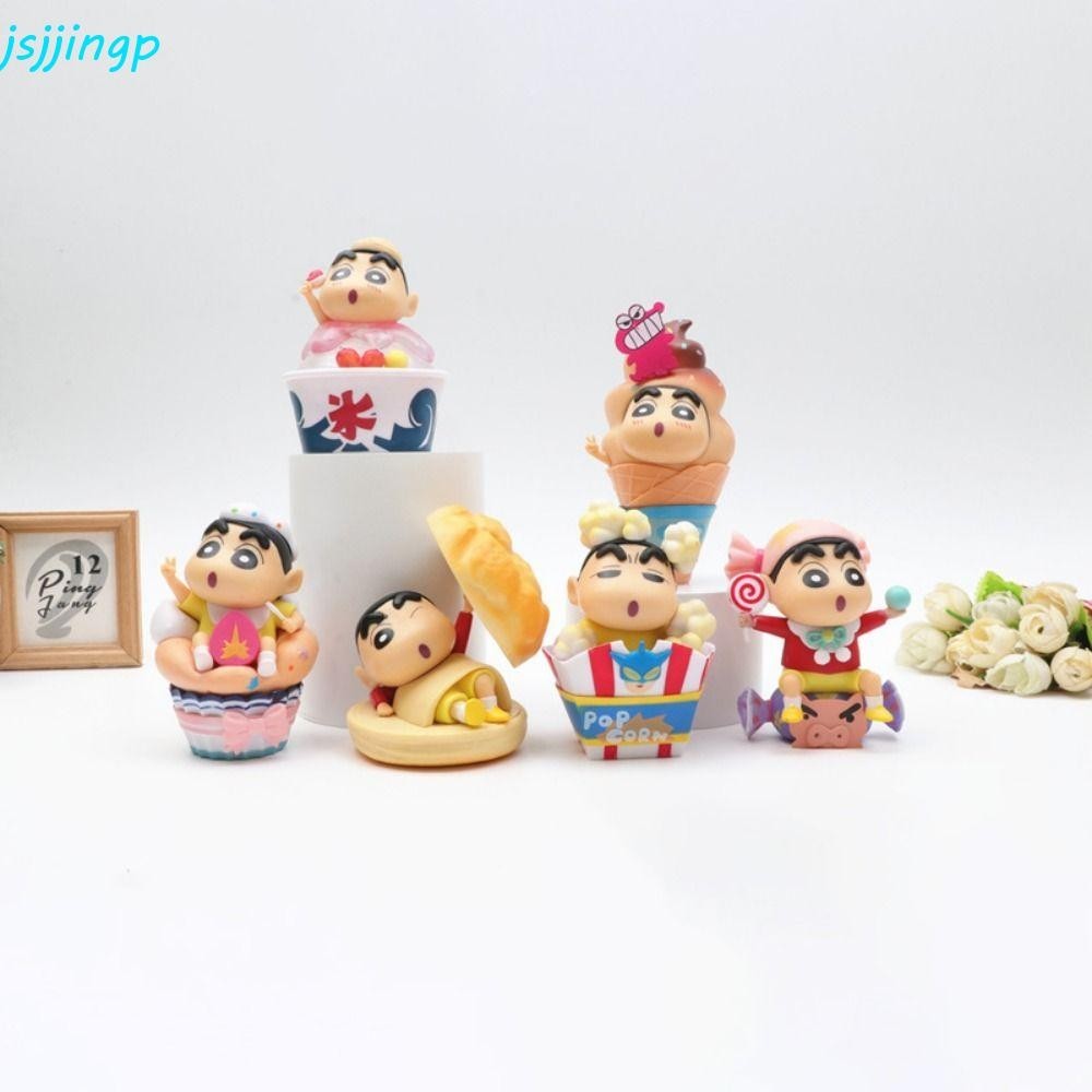 Jsjjingp เครื่องประดับเครยอนชินจัง, โมเดลเครยอนชินจังขนาดเล็กน่ารัก, ของเล่นฟิกเกอร์ PVC ตัวการ์ตูน Shin-Chan ของเล่นเด็กของขวัญวันเกิด