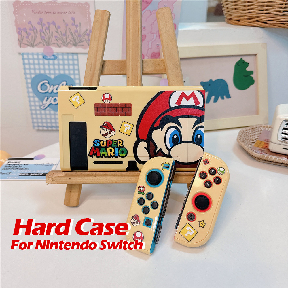 เข้ากันได้กับ Nintendo Switch V1 / V2 / OLED Super Mario Case Switch อุปกรณ์เสริมเกมคอนโซล Handle Protector PC Hard Cover Gaming & คอนโซล