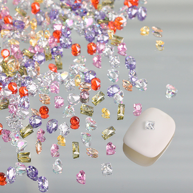 [maybeauty] 10pcs Zircon เล็บ Ch 3D Glitter Rhinestone ตกแต่งเล็บเล็บอุปกรณ์เสริมสําหรับ Diy เล็บออกแบบ Home Salon Supplies {TH}