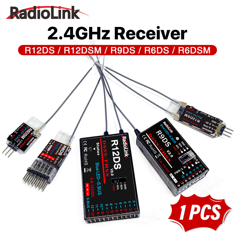 Radiolink RC Receiver R12DS R12DSM R9DS R6DS R6DSM 2.4G 6/9/10/11/12CH Receiver สําหรับ AT10/AT9S/AT