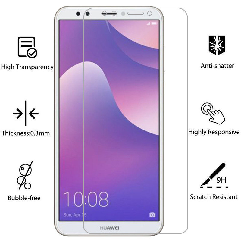กระจกนิรภัยป้องกันสําหรับ huawei y5 lite y6 y7 prime pro y9 2018 ป้องกันหน้าจอบน huawe y 5 6 7 9 5y 