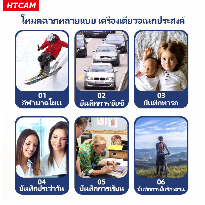 กล้องไร้สาย กล้อง กล้องจิ๋ว ติดหน้าอก ชัด 1080P Sport Action Camera Night Vision การบันทึกเสียง/วิดีโอ/การถ่ายภาพ