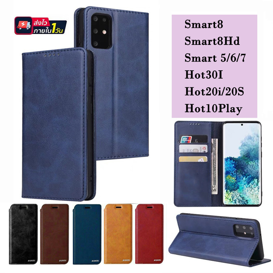 เคส หนัง ฝาพับ ตั้งได้ สำหรับinfinix Smart8 Smart9 Smart5 Smart6 Smart7 Hot30I Hot 50i 20i 20S 12i H