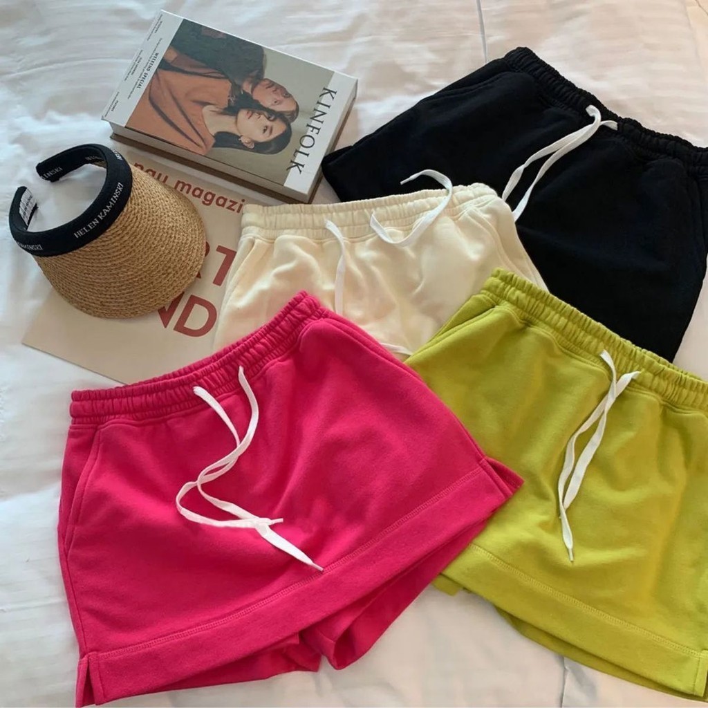 สาวเกาหลีเอวยางยืด A-Line สั้น Culottes เสื้อผ้าฤดูร้อนเด็ก Casual All-Match กระโปรงกางเกงขาสั้นขากว้าง