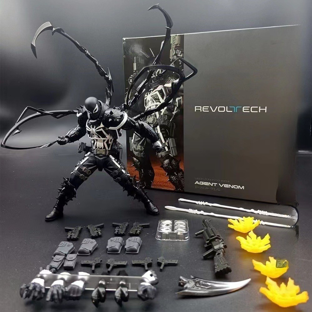 Amazing Revoltech Agent Venom Action Figure Symbiote Venom ข้อต่อที่สามารถเคลื่อนย้าย Shf Venom รุ่น