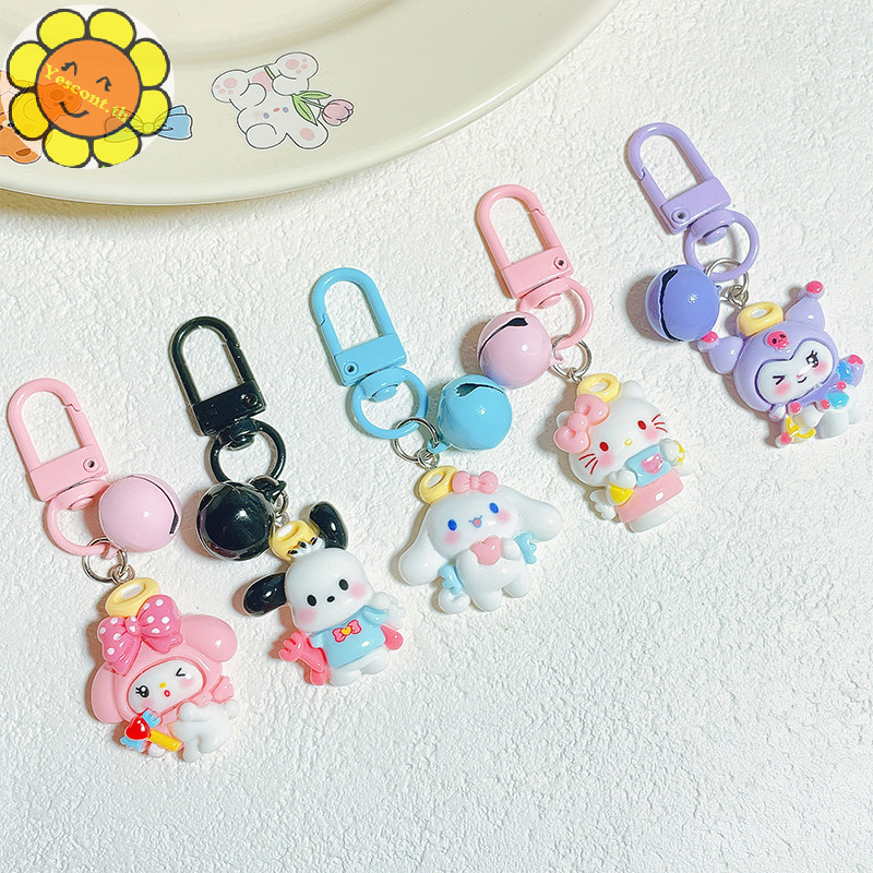 Yescont Kawaii การ์ตูน Kuromi Melody Pochacco Cinnamoroll Kt แมวจี้น่ารักอะนิเมะพวงกุญแจกระเป๋าแขวนอุปกรณ์ตกแต่งของขวัญ TH