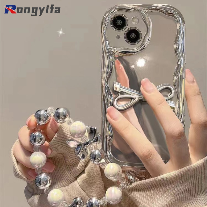 หรูหราเงินโบว์โทรศัพท์สําหรับvivo IQOO 12 Pro 12 11 10 9 8 7 Neo S1 9 Pro 8 7 6 5 SE 5S 3 Z9 Turbo Z