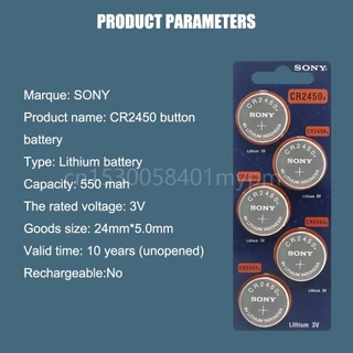 Sony CR2450 3V CR 2450 DL2050 BR2450 แบตเตอรี่เซลล์ปุ่มลิเธียม
