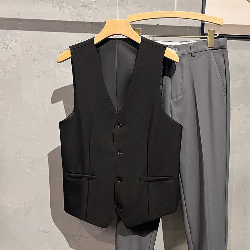 Eershenshi เสื้อสูทผู้ชายสไตล์อังกฤษตะวันตกงานแต่งงานเกาหลี Slim Best Man เสื้อสูท - รูปที่ 2