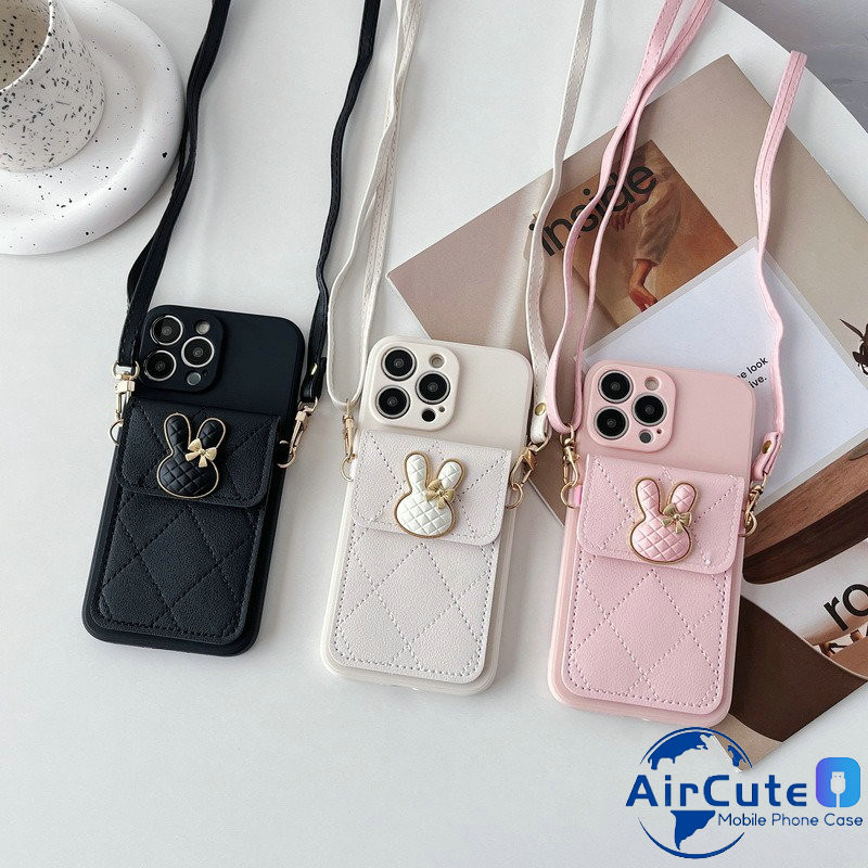 Realme Note 60 50 13 13+ 13Pro+ 12 12X 12+ 12Pro+ 11 11X 11Pro+ 10 10Pro+ 9 9Pro+ 8 7 6 5 5i Pro Pro+ Plus 4G 5G C75 C67 C65 C63 C55 C53 C51 C35 C33 C30 C30S C25Y C21 C21Y C17 C11 2021 Narzo 50i 50A Prime 3D Bow Rabbit Flip Card Wallet Soft Case + Lanyard